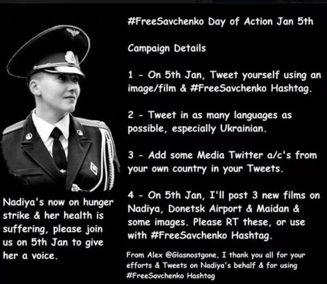 В Twitter стартует кампания в поддержку Надежды Савченко